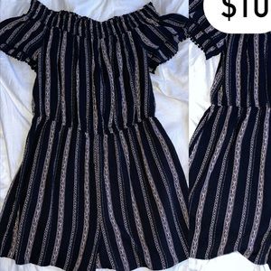 B&W Striped Romper